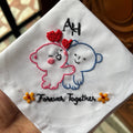 Bubu dudu embroidery handkerchief with initials logo