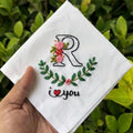 R Letter Embroidery Handkerchief