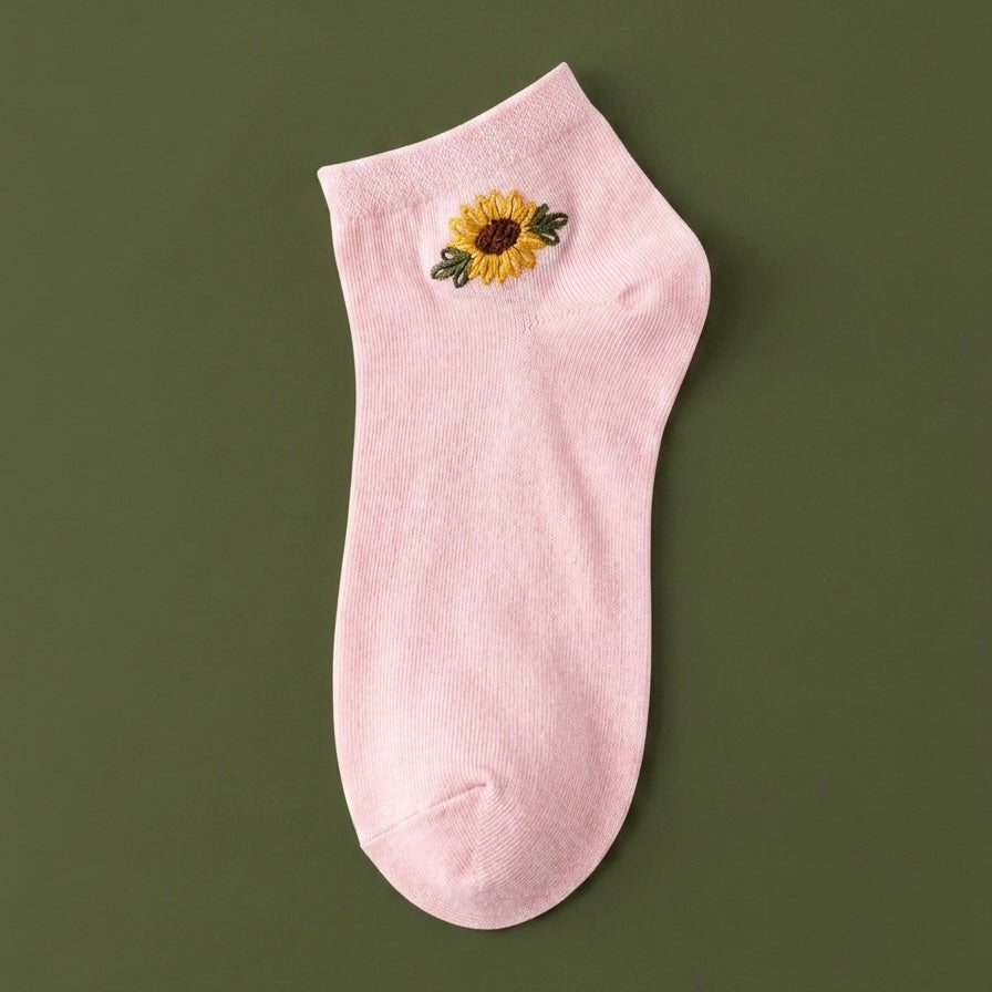 Sunflower embroidery socks for women's ( 1 pair )