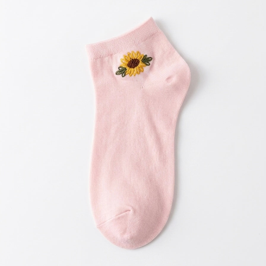Sunflower embroidery socks for women's ( 1 pair )