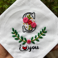 Floral S with branches- embroidery handkerchief